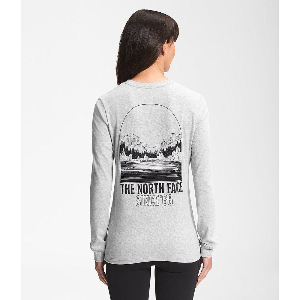 The North Face Long Sleeve Mountain Peace Γυναικεια Μπλούζα Με Μακρύ Μανίκι - Ανοιχτο Γκρι (UOMH4503